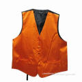 Polyester waistcoat, men's vest with necktie set